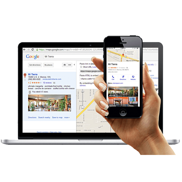 Exemplo de listagem empresarial no Google Meu Negócio